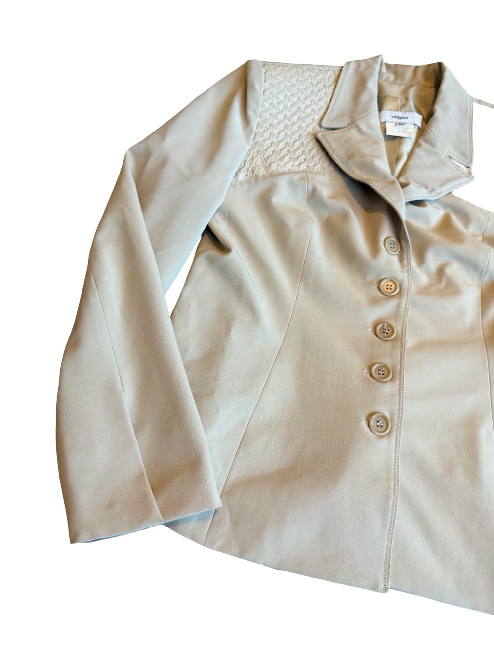 Vertigo Paris Beige Button-Down Blazer Jacket Office Professional Size Medium - Picture 4 of 14